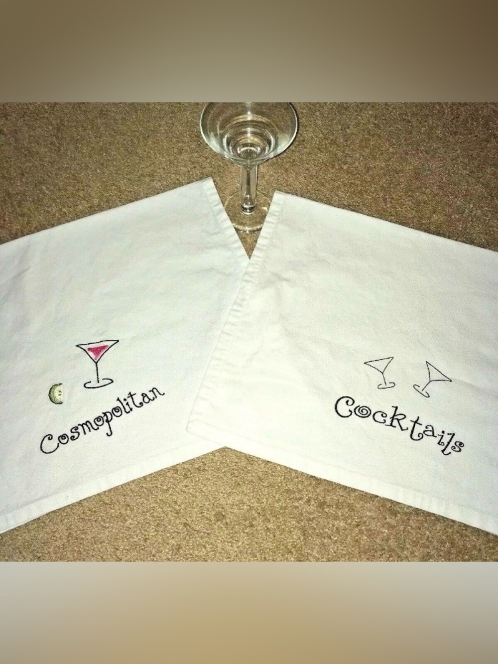 “Cocktails & Cosmopolitan” Butler Cloth Napkins (2)